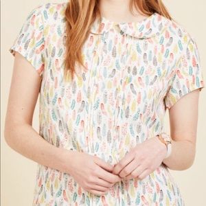 ModCloth Play Tell Top in Feathers